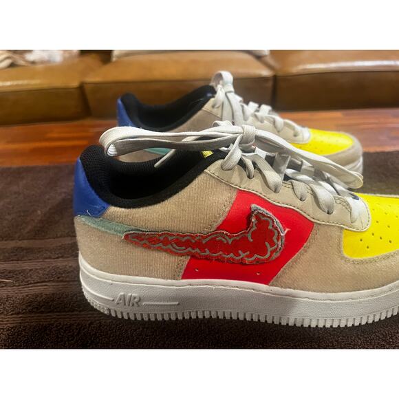 Nike Air Force 1 Low GS Multicolor Sneakers Shoes Removable Swoosh Kid Youth 4Y - Picture 5 of 10